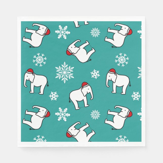 Guardanapo de papel para festa de Natal do Elefant (Frente)
