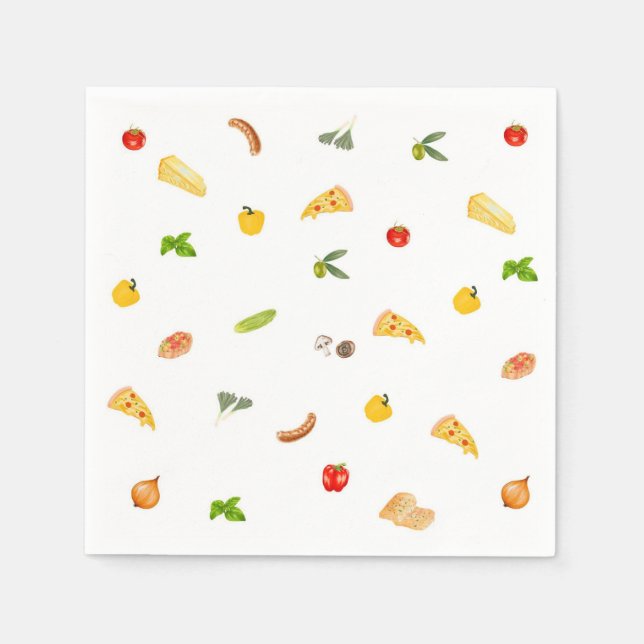 Guardanapo de papel para festa elegante de pizza d (Frente)