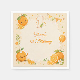 Guardanapo de papel para o 1º aniversário da linda