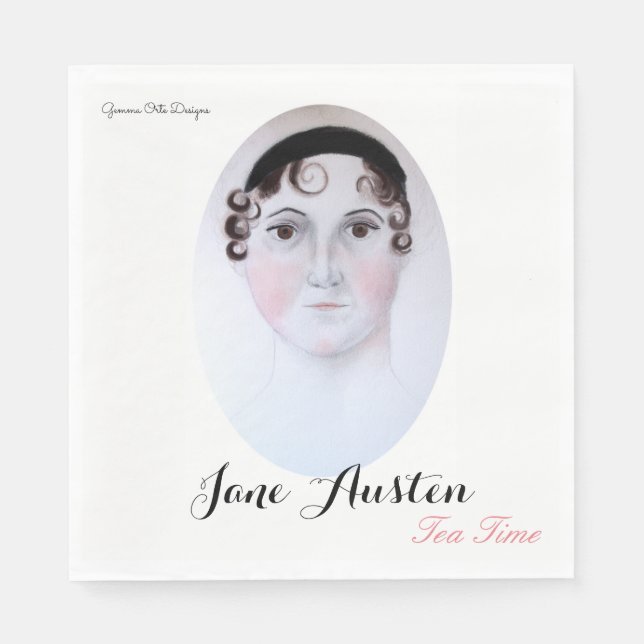 Guardanapo de papel para o chá da Jane Austen. (Frente)