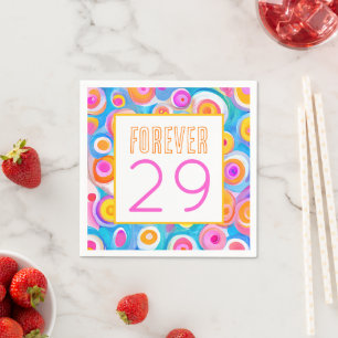Guardanapo De Papel PARA SEMPRE 29 Feliz Aniversário Arte Colorida QUA