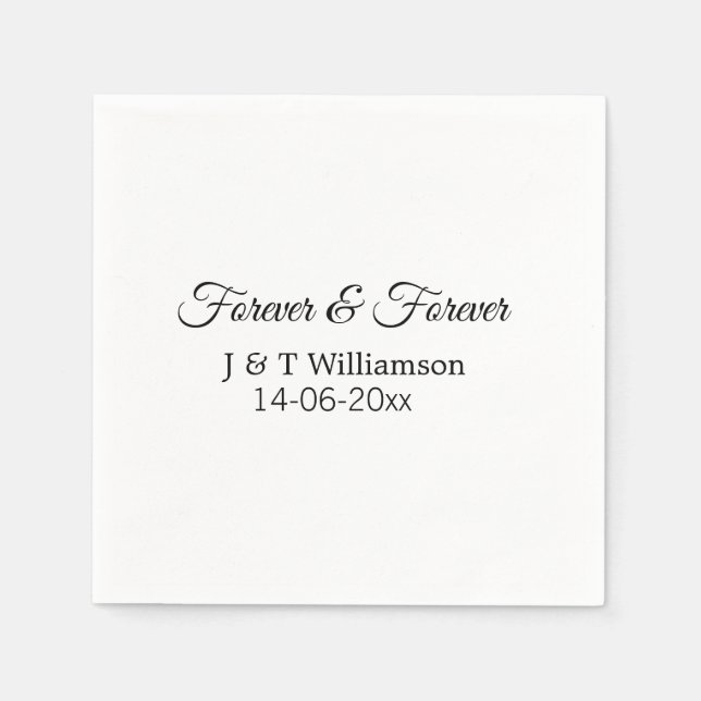 Guardanapo De Papel Para sempre e para sempre adicionar o nome do casa (Frente)