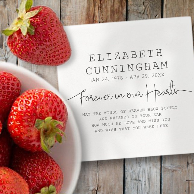 Guardanapo De Papel Para Sempre Em Nossos Corações, Simples Citação Mo (Criador carregado)