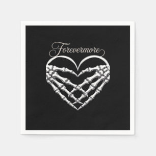 Guardanapo De Papel Para sempre, Esqueleto Mão Romance Gótico Coração