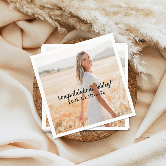 Guardanapo De Papel Parabéns 2025 Graduação de fotos com Formando (Criador carregado)