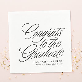 Guardanapo De Papel Parabéns à graduação clássica em preto formando