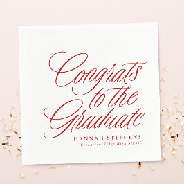 Guardanapo De Papel Parabéns à graduação clássica em vermelho formando