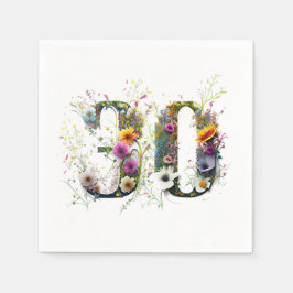 Guardanapo De Papel Parabéns aniversário de 30 anos Wildflower