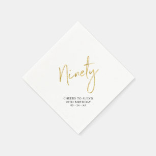 Guardanapo De Papel Parabéns ao Aniversário de 90 anos Ninety Gold Adu