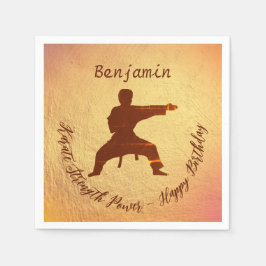 Guardanapo De Papel Parabéns ao Ouro moderno Karate Martial Arts