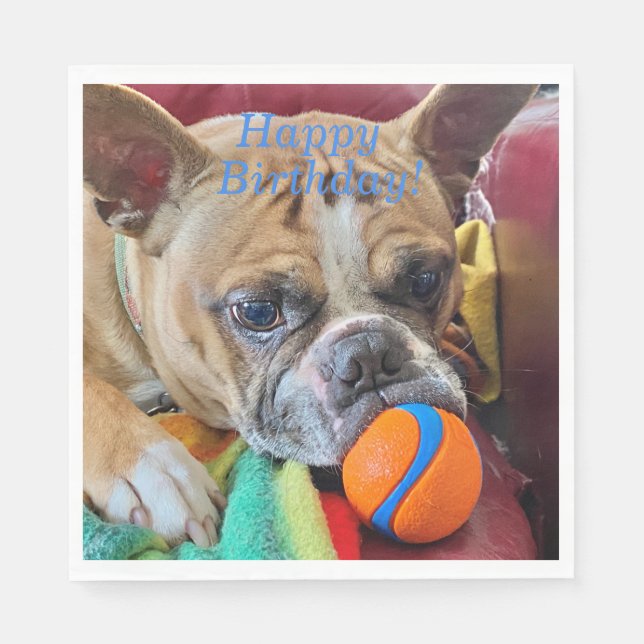 Guardanapo De Papel Parabéns Brindle Boston Terrier (Frente)