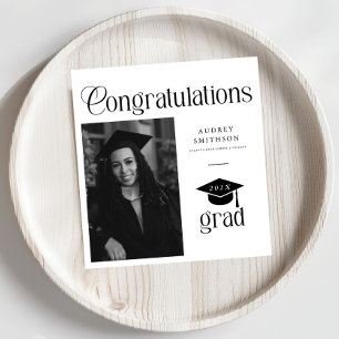 Guardanapo De Papel Parabéns Chic Moderno Graduado Foto Formatura