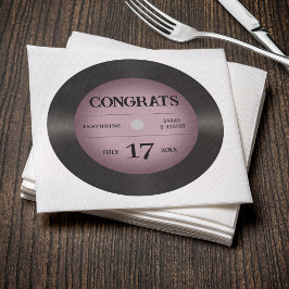 Guardanapo De Papel Parabéns De Casamento Retro-Rosa De Registro De Vi