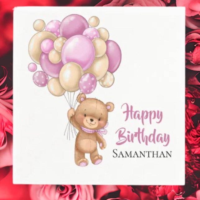 Guardanapo De Papel Parabéns Feliz ursinho - Branco (Planning A Party Is Fun When You Shop With Us. Find Everything You Need)