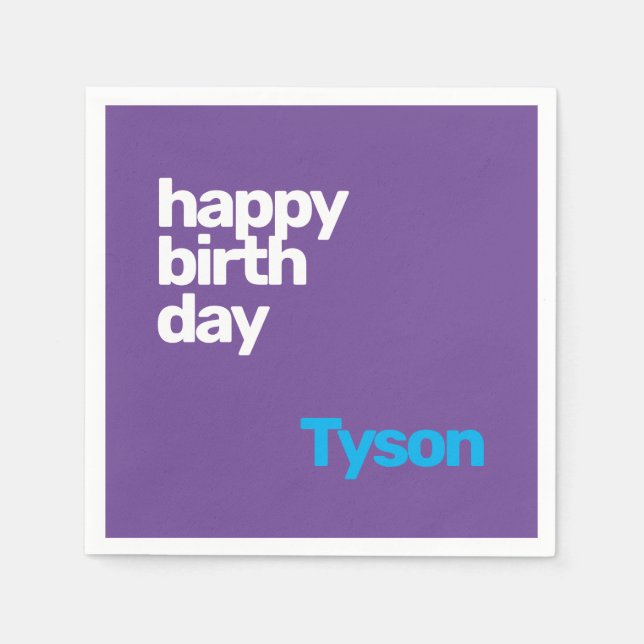 Guardanapo De Papel Parabéns, festa moderna e simples (Frente)