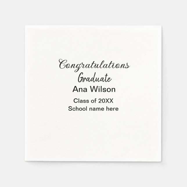 Guardanapo De Papel parabéns formando adicionar nome classe ano (Frente)