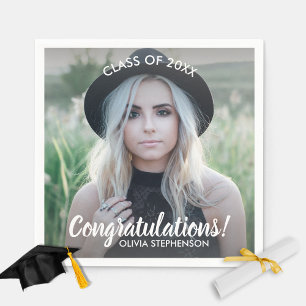 Guardanapo De Papel Parabéns Graduação de Foto Classe 20XX Personaliza
