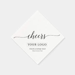 Guardanapo De Papel Parabéns   Logotipo de Negócios Preto Simples Text