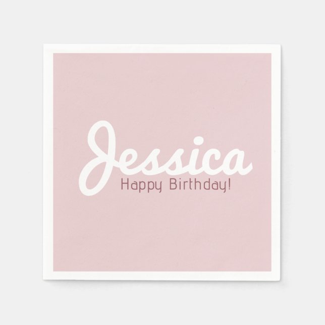 Guardanapo De Papel Parabéns, Nome Personalizável | Ouro Rosa (Frente)