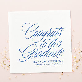 Guardanapo De Papel Parabéns pela graduação clássica em azul formando