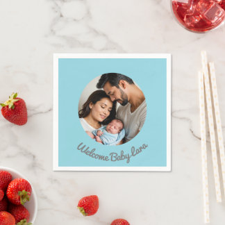 Guardanapo De Papel parabéns personalizados bebê menino azul bem vindo
