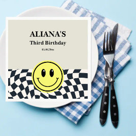 Guardanapo De Papel Parabéns preto e branco do Retro Boy