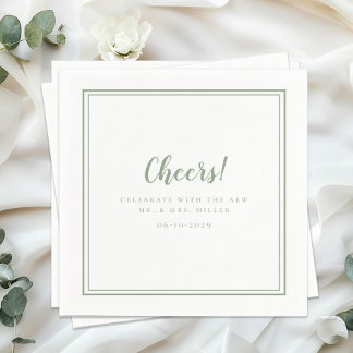 Guardanapo De Papel Parabéns Senhor e Senhora Minimalista Casamento Mo