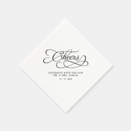 Guardanapo De Papel Parabéns Sr & Sra Casamento Caligrafia Preto & Bra