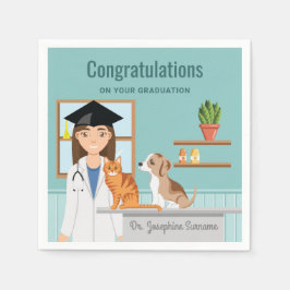 Guardanapo De Papel Parabéns Veterinária Veterinário DVM Formatura