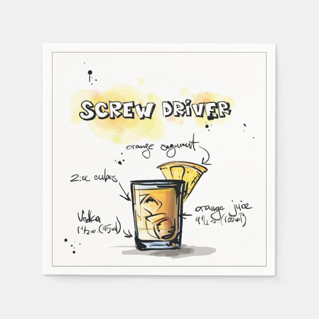 Guardanapo De Papel Parafuso de condutor Beba coquetel Napkin (Frente)