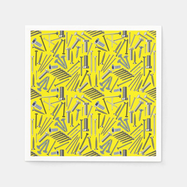Guardanapo De Papel Parafusos e unhas x4 B Amarelo (Frente)