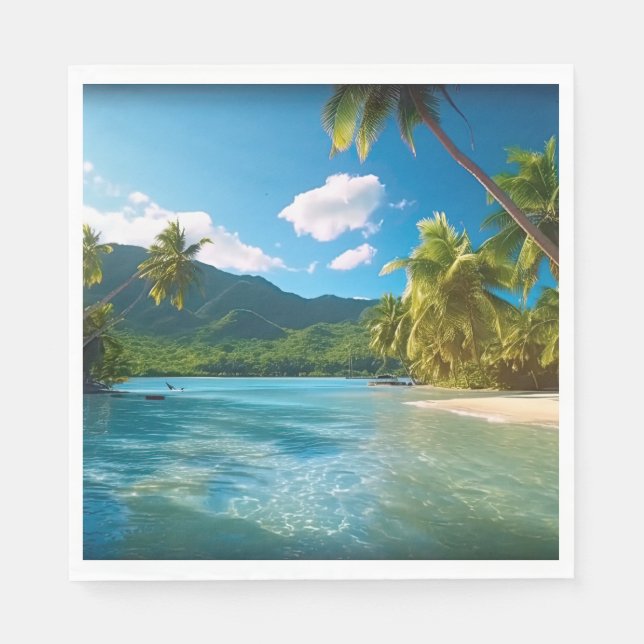 Guardanapo De Papel Paraíso da Ilha da Costa Rica  (Frente)