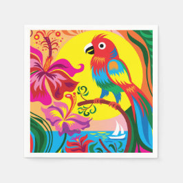 Guardanapo De Papel Paraíso de Papagaios Tropicais