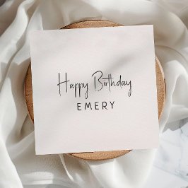 Guardanapo De Papel Paraíso Mínimo De Gênero Neutro De Feliz Aniversár