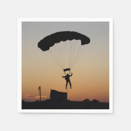 Guardanapo De Papel Paraquedas Skydiver no Sunset Sky Diver