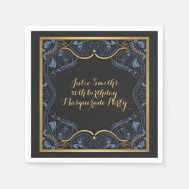 Guardanapo De Papel Parceiro mascarada com máscara de aniversário luxu