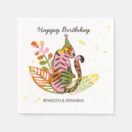 Guardanapo De Papel Parceiro Safari Aniversário Conjunto De Crianças D