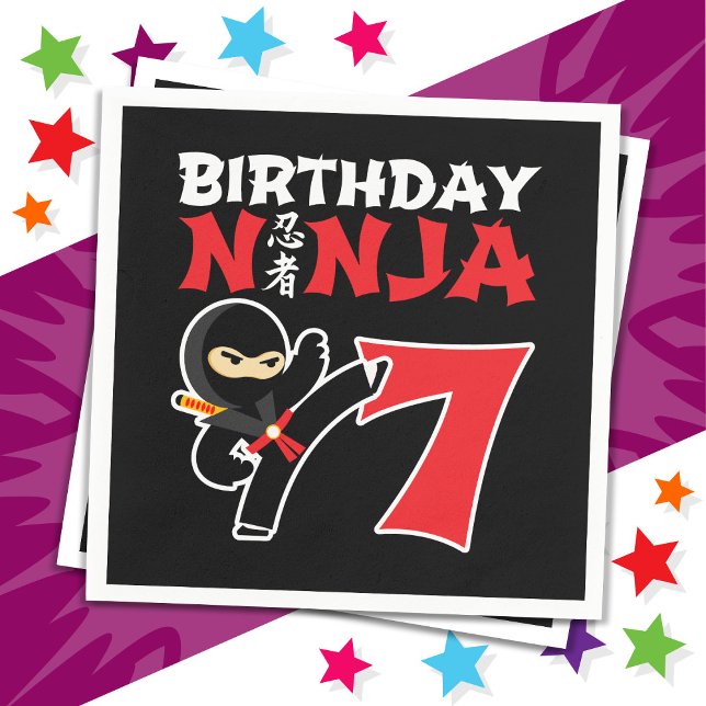 Guardanapo De Papel Parceiros Karate Ninja, 7 anos, 7 Aniversário (Criador carregado)