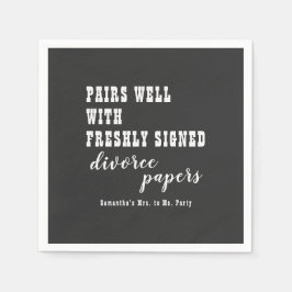 Guardanapo De Papel Pares Bem Divorciar Papel Negro Apenas Festa Divor
