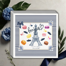 Guardanapo De Papel Paris c/ Amor pelo Nosso Chá de fraldas de Bebe Do