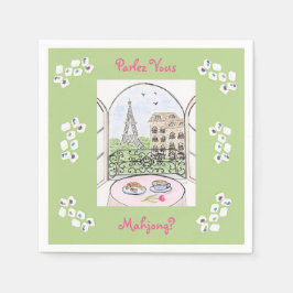 Guardanapo De Papel Paris Caprichoso e Torre Eiffel Parley MAHJONG