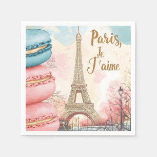Guardanapo De Papel Paris, Je T'aime - Torre Eiffel com Macarons