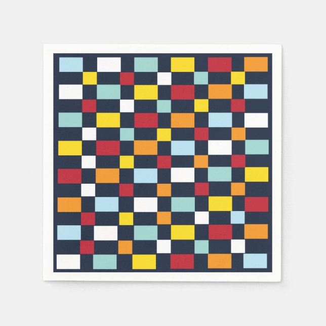 Guardanapo De Papel Parte Colorida do Quadro de Verificação (Frente)