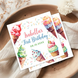 Guardanapo De Papel Parte primeiro aniversario sorvete