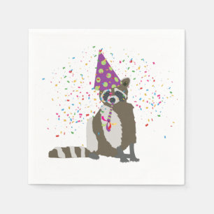 Guardanapo De Papel Partida de guaxinim - Animais com festa