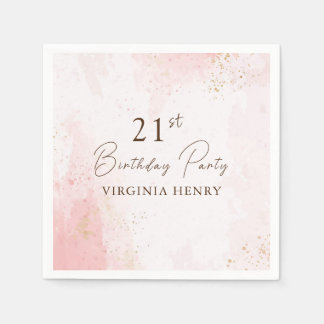 Guardanapo De Papel Partido aniversário de 21 anos de Aquarela