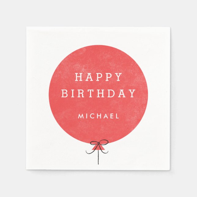 Guardanapo De Papel Partido Balão Napkin - Vermelho (Frente)