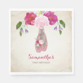 Guardanapo De Papel Partido Ballerina Napkin, Chique Floral