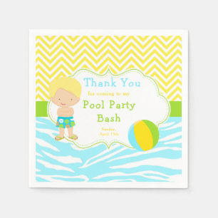 Guardanapo De Papel Partido Bash da Piscina Blonar Hair Boy