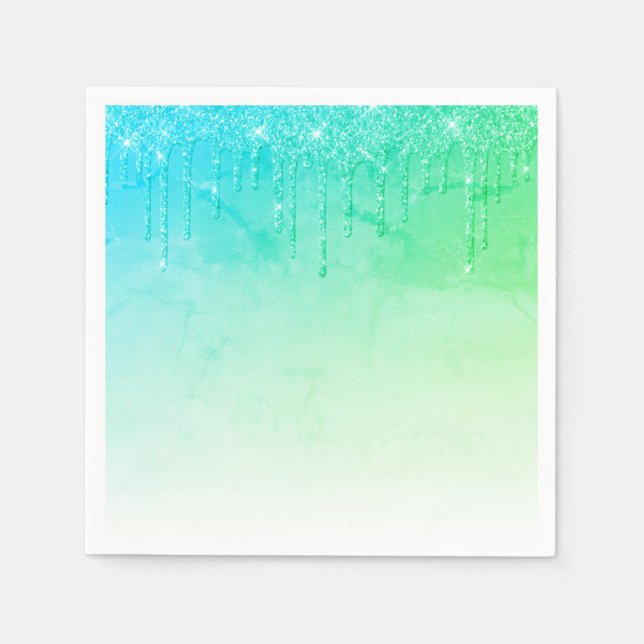 Guardanapo De Papel Partido Bonito Glitter Ombré Glam Sparkles (Frente)